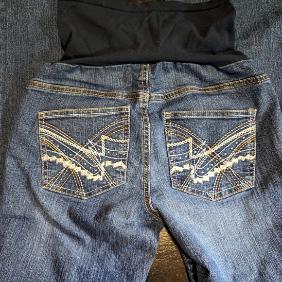 Oh Baby by Motherhood Maternity Blue Jean Pants Small Cool Pocket Designs - Picture 1 of 9